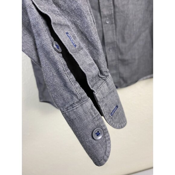 UNTUCKit Mens Shirt size Large Button Up Classic Orange Gray Neutral Business - Picture 8 of 9